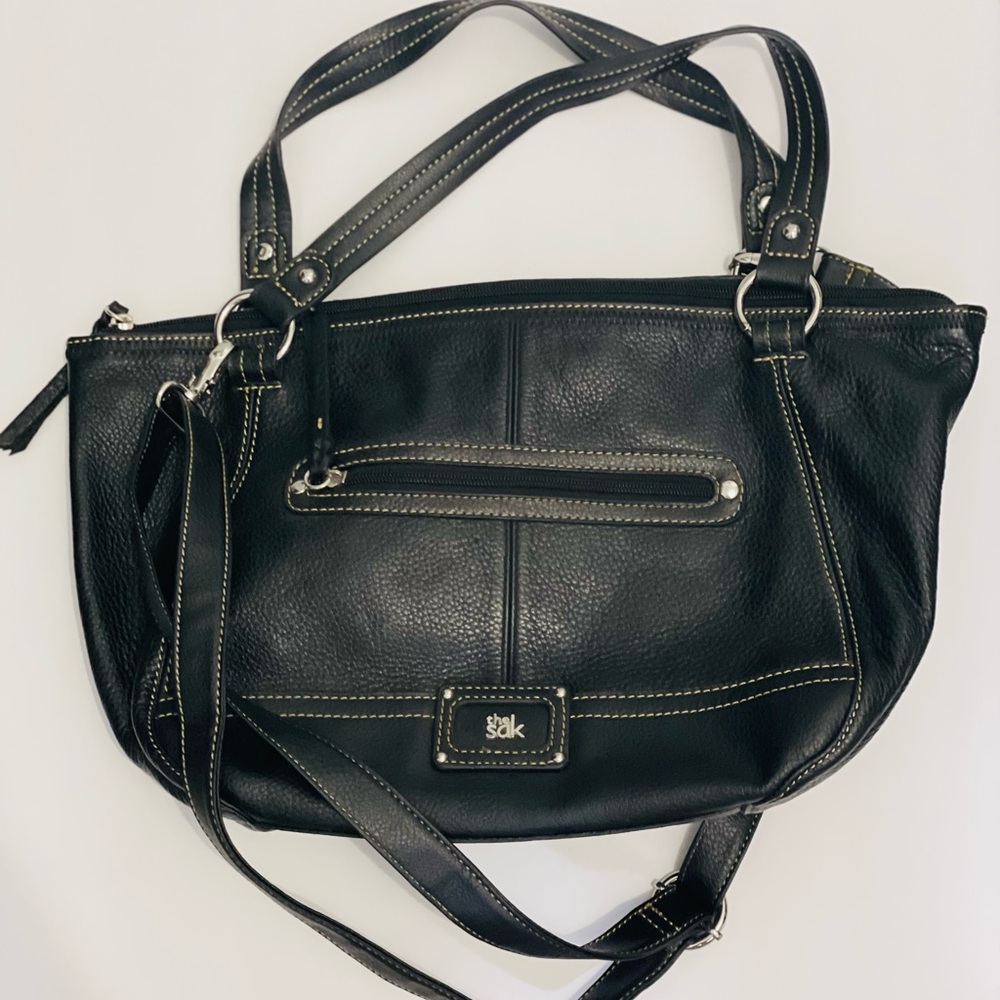 The SAK Black Leather Shoulder or Crossbody Bag